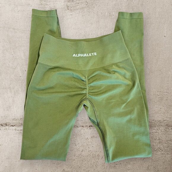 OG Alphalete Amplify Dusty Green Leggings | Size Small - Picture 3 of 4